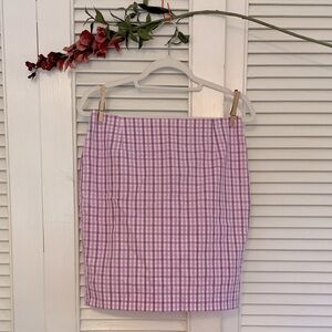 Forever 21 Purple Plaid Gingham Cotton Mini Pencil Skirt Size 4